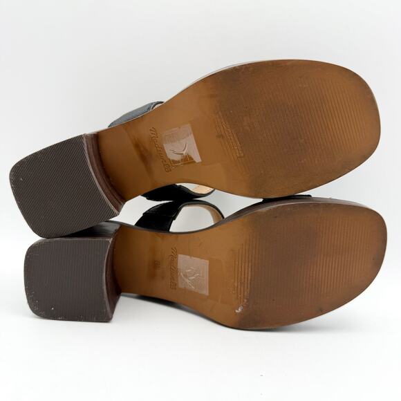 Madewell Womens The Saige Double-Strap Sandal US 6.5 Black Leather EUC - Picture 12 of 14